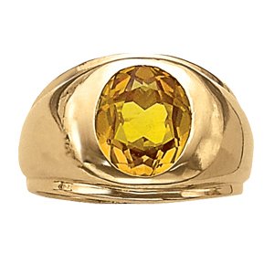 Men'S Oval Gemstone Ring