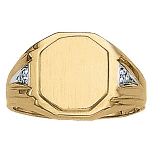 Accented Signet Gents Ring