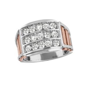 GENTS TWO TONE CLUSTER DIAMOND BAN