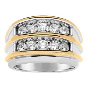 GENT'S TT DIAMOND DOUBLE ROW BAND