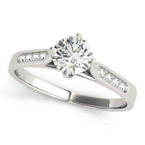 Single Row Channel Set Peg Head Engagement Ring