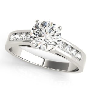 Single Row Channel Set Engagement Ring