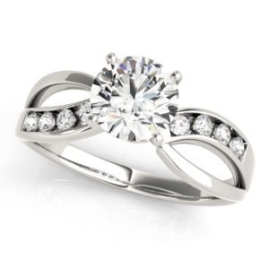 Channel Set Bypass Peg Head Engagement Ring