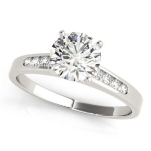 Single Row Channel Set Engagement Ring