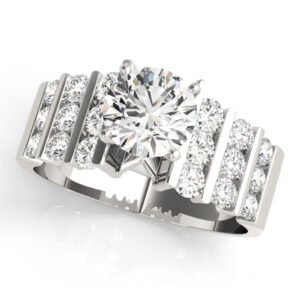 Multirow Channel Set Peg Head Engagement Ring