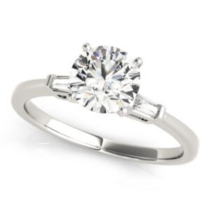 3-Stone Tapered Baguette Peg Head Engagement Ring