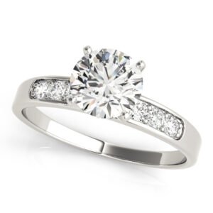 Single Row Channel Set Peg Head Engagement Ring
