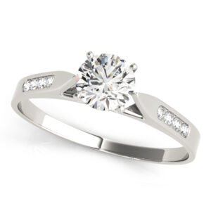 Single Row Channel Set Engagement Ring