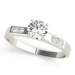 Single Row Channel Set Peg Head Engagement Ring