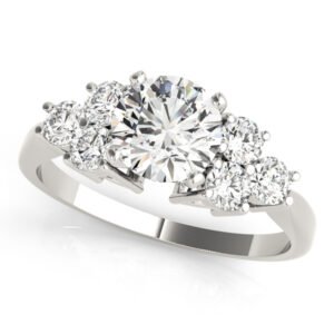 Cluster Side Peg Head Engagement Ring