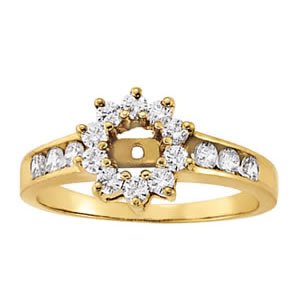 Halo Peg Head Engagement Ring