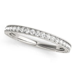 Channel Set Milgrain Wedding Bands