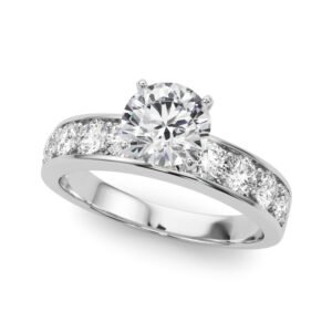 Single Row Channel Set Engagement Ring
