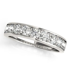 Shared Prong Channel Set Wedding Band