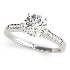 Single Row Channel Set Engagement Ring