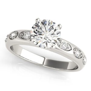 Single Row Prong Engagement Ring