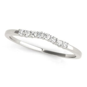Prong Set Curved Wedding Bands