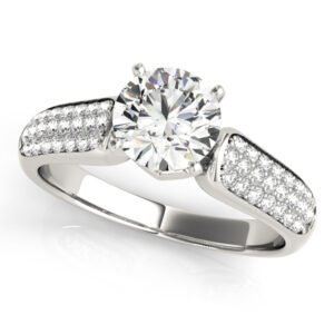 Multirow Pavé Engagement Ring