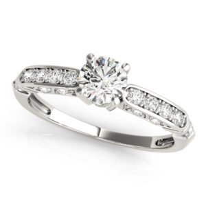 Single Row Channel Set Engagement Ring