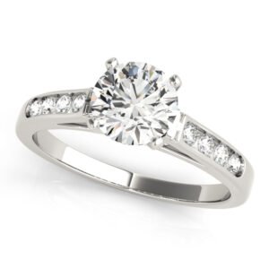 Single Row Channel Set Engagement Ring