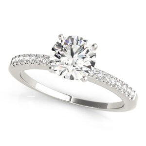 Single Row Prong Set Engagement Ring