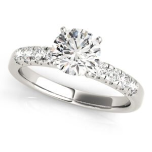 Single Row Prong Set Engagement Ring