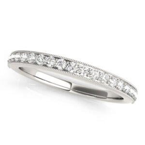Prong Set Milgrain Wedding Band