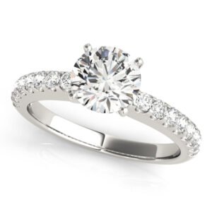 Single Row Prong Set Engagement Rings