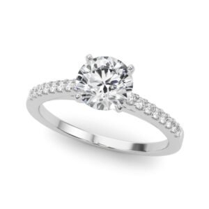 Single Row Cathedral Engagement Ring