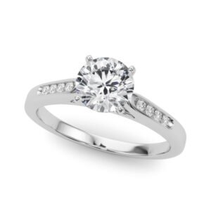 Channel Set Single Row Cathedral Engagement Ring