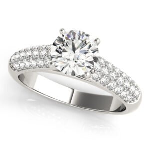 Multirow Pavé Engagement Rings