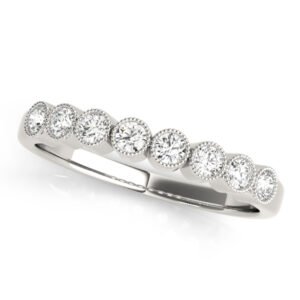 Bezel Set Milgrain Wedding Band