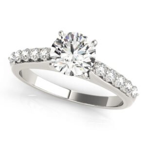 Single Row Shared Prong Engagement Ring