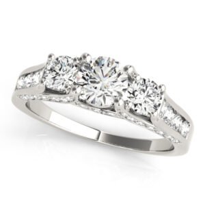 3-Stone Hidden Halo Engagement Rings