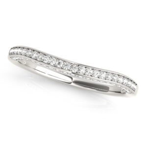 Prong In Channel Curved Wedding Bands