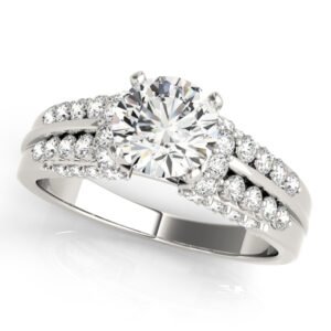 Multirow Pavé Engagement Ring