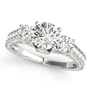 Round 3-Stone Engagement Ring