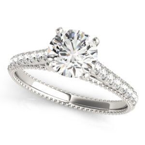 Single Row Prong Set Engagement Ring