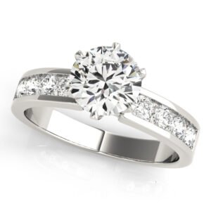 Single Row Channel Set Engagement Ring