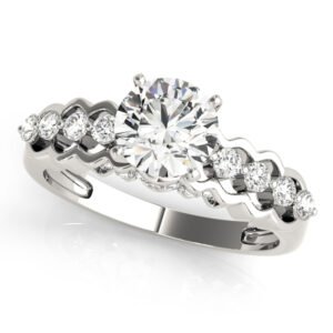 Single Row Prong Hidden Halo Engagement Rings