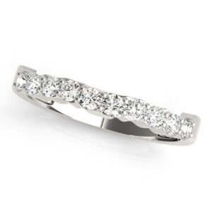 Shared Prong Curved Wedding Bands