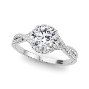 Twisted Infinity Halo Engagement Ring
