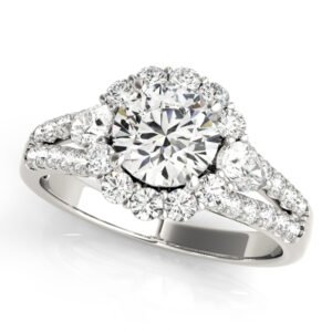 Split Shank Halo Engagement Ring