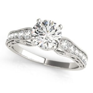 Antique Single Row Milgrain Engagement Ring