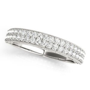 Multirow Pavé Milgrain Wedding Ring