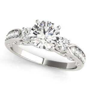 ENGAGEMENT RINGS 3 STONE ROUND