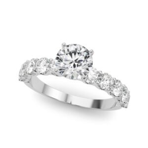 Single Row Diamond Engagement Ring