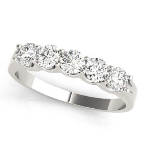 5-Stone Shared Prong Diamond Wedding Band