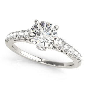 Single Row Prong Set Engagement Ring