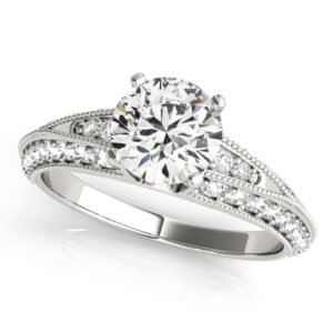 Multirow Milgrain Engagement Ring